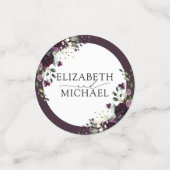 Plum Paars Mauve Floral Waterverf bruiloft Confetti (Kleine voorkant)