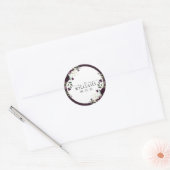 Plum Paars Mauve Floral Waterverf bruiloft Ronde Sticker (Envelop)