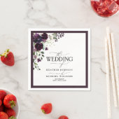 Plum Paars Mauve Floral Waterverf bruiloft Servet (Insitu)