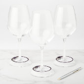 Plum Paars Mauve Floral Waterverf bruiloft Wijnglaslabel (Set)