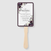 Plum Paars Mauve Floral Waterverf Programme Handwaaier (Voorkant)