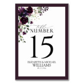 Plum Paars Mauve Floral Waterverf Reception Kaart (Achterkant)