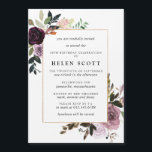 Plum Paars Mauve Pink Floral 60th Birthday Magnetische Uitnodiging<br><div class="desc">Elegant en chic DIY 60ste verjaardag sjabloon. Diep plum paars en lichter maken roze rozen creëer een prachtige florale constructie op een dun goudlijst. De grote variëteit aan bladeren en wijnstokken geeft het een modern botanisch vibe. Het is heel gemakkelijk om je verjaardagsdetails te vervangen voor die in de sjabloon....</div>