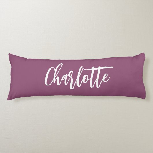 Plum paars name script lichaamskussen (Voorkant)