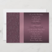 Plum Paars Passion Wedding Invite Kaart (Achterkant)