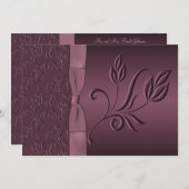 Plum Paars Passion Wedding Invite Kaart (Voorkant / Achterkant)