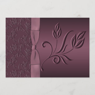 Plum Paars Passion Wedding Invite Kaart
