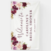 Plum paars peach vrijgezellenfeest welkom spandoek (Verticaal)