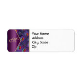Plum Paars Peacock Address Label (Voorkant)