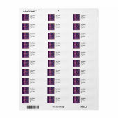 Plum Paars Peacock Address Label (Full Sheet)