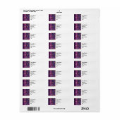 Plum Paars Peacock Address Label (Full Sheet)