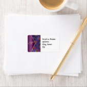 Plum Paars Peacock Monogram Adres Etiket (Insitu)