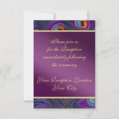 Plum Paars Peacock-ontvangstkaart Kaart (Achterkant)