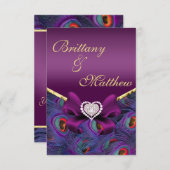 Plum Paars Peacock-ontvangstkaart Kaart (Voorkant / Achterkant)