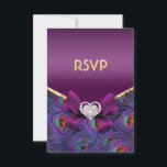 Plum Paars Peacock RSVP Kaartje<br><div class="desc"></div>