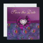Plum Paars Peacock sparen de Datum Save The Date<br><div class="desc"></div>