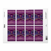 Plum Paars Peacock Weddenschap Wine Label (Full Sheet)