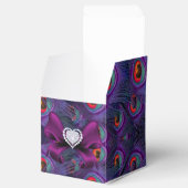 Plum Paars Peacock Wedding Favor Box Bedankdoosjes (Geopend)