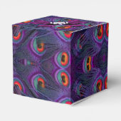Plum Paars Peacock Wedding Favor Box Bedankdoosjes (Achterkant)