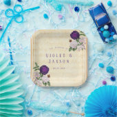 Plum Paars Peony  Musical Wedding Papieren Bordje (Feest)