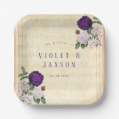 Plum Paars Peony  Musical Wedding Papieren Bordje (Voorkant)