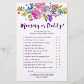 Plum Paars Pink & Blue Flower Mam or Dad Game Flyer (Voorkant)