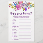 Plum Paars Pink & Blue Flower Mam or Dad Game Flyer (Achterkant)