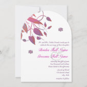 Plum Paars Pink Coral Grey Butterfly Wedding Kaart (Voorkant)