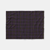 Plum paars plaid zwart/geel/goud fleece deken (Voorkant (Horizontaal))