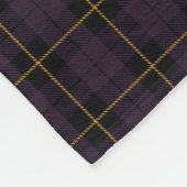 Plum paars plaid zwart/geel/goud fleece deken (Hoek)