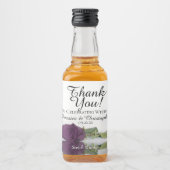 Plum Paars Reflecterende Roos Wedding Bedankt Mini Likeurfles Etiket (Voorkant)