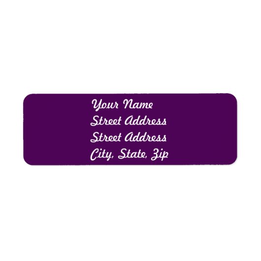 Plum Paars Return Address Sticker (Voorkant)