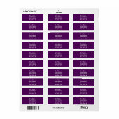 Plum Paars Return Address Sticker (Full Sheet)