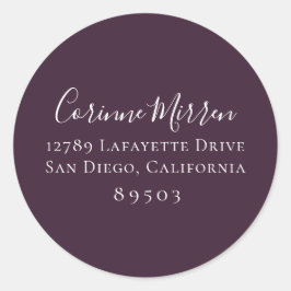 Plum Paars Return Address Sticker