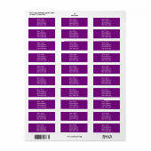 Plum Paars Return Address Sticker (Full Sheet)
