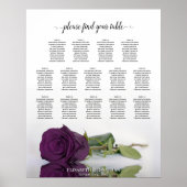 Plum Paars Roos 14 Table Wedding Seating Chart Poster (Voorkant)