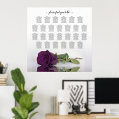 Plum Paars Roos 26 Table Wedding Seating Chart Poster (Thuiskantoor)