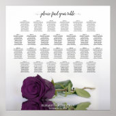 Plum Paars Roos 26 Table Wedding Seating Chart Poster (Voorkant)