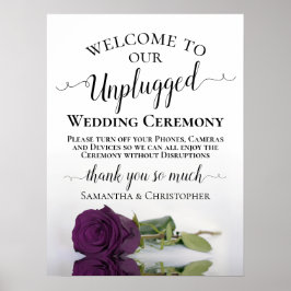 Plum Paars Roos Chic Unplugged Wedding Ceremony Poster