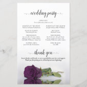 Plum Paars Roos Elegant BUDGET Weddenprogramma (Achterkant)