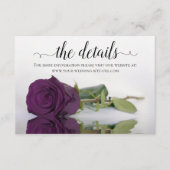 Plum Paars Roos Elegant Wedding Details Website Informatiekaartje (Voorkant)