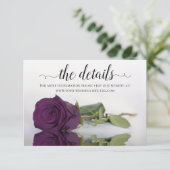 Plum Paars Roos Elegant Wedding Details Website Informatiekaartje (Staand voorkant)