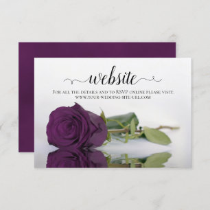 Plum Paars Roos Elegant Wedding Website Informatiekaartje
