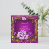 Plum Paars roze Roses Gold Elegant Birthday 5b Kaart (Staand voorkant)