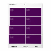 Plum Paars Shipping Label (Full Sheet)