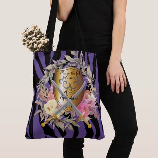 Plum Paars Tiger Print Tas (Dichtbij)