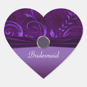 Plum & Paars Velvet Wedding Swirl Hart Sticker