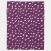 Plum Paars Violet and Gold Throw Fleece Deken (Voorkant)