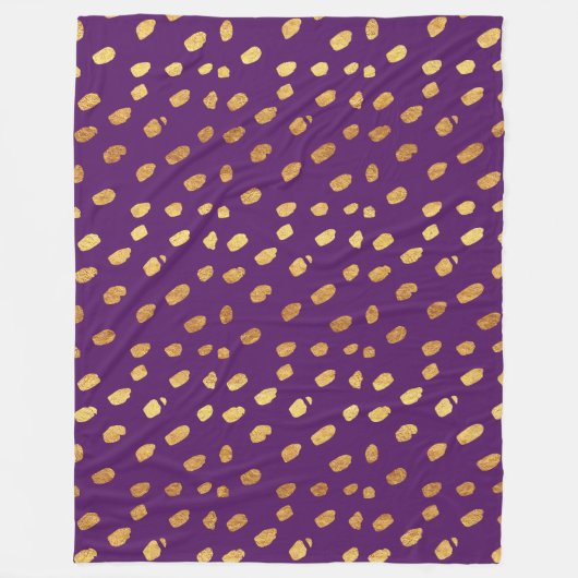 Plum Paars Violet and Gold Throw Fleece Deken (Voorkant)