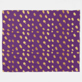 Plum Paars Violet and Gold Throw Fleece Deken (Voorkant (Horizontaal))